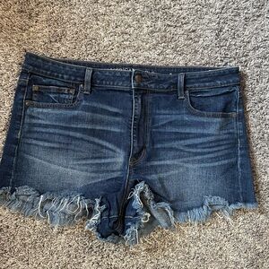 American Eagle Outfitters Dark Blue Frayed Shorts